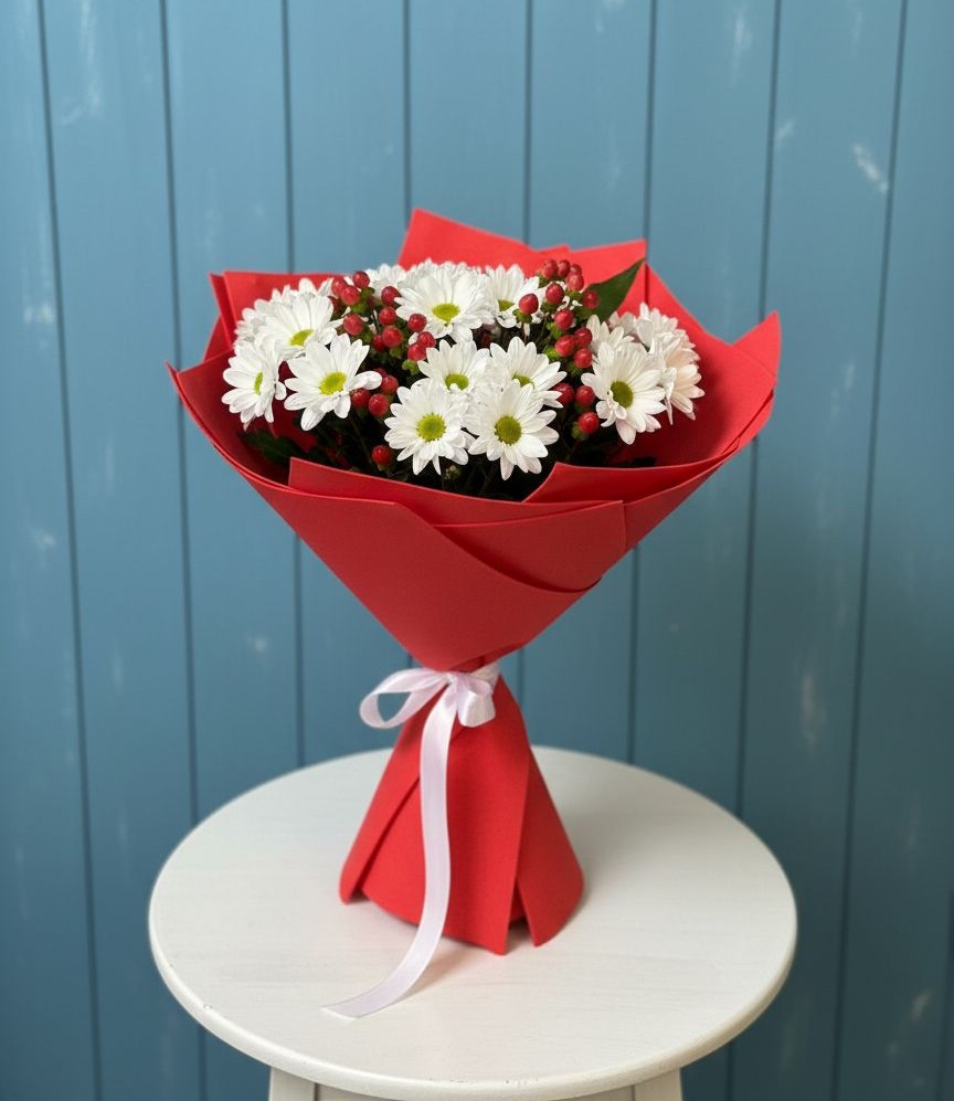 Букет цветов из: Хризантемы в Чернь