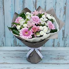 Букет цветов из:  Герберы, Альстромерии и Хризантемы в Чернь