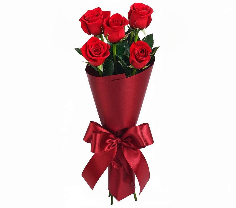 Букет 5 Красных роз Эдлесс Лав в Чернь