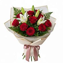 Букет цветов из:  Лилии и Розы #REPLACE_PRED# Чернь