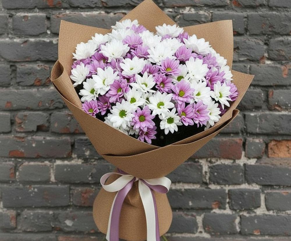 Букет цветов из: Хризантемы в Чернь