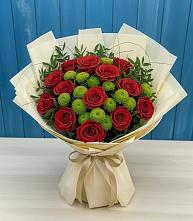 Букет цветов из:  Розы и Хризантемы в Чернь