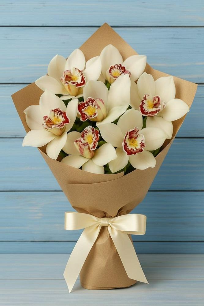 Букет цветов из: Орхидеи и Розы в Чернь